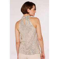 SC Plus Size Sleeveless Sequin Slim Tops GYOM-8918