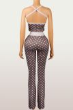 SC Polka Dot Print Sling Tank Top And Pants Set YWXS-K25L1325