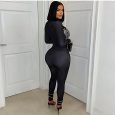 SC Long Sleeve Hot Drill Tight Jumpsuit CYA-901649