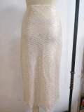 SC Solid Color Sequin Half Body Skirt GYOM-8886