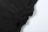 SC Slash Shoulder Ruched Patchwork Maxi Dress GSLF-K25D86620