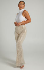 SC Plus Size Fashion Sequin Flare Pants GYOM-8916