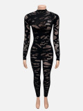SC Fashion Sexy Long Sleeve Hollow Out Tight Jumpsuits GQNF-Y00535QL
