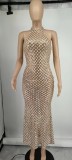 SC Sleeveless Hot Drill Sequin Backless Maxi Dress GYOM-8881