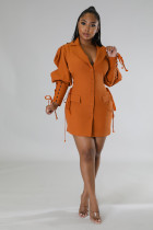 SC Fashion Tie Up Mid-Length Blazer GRNH-7157