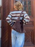 SC V Neck Contrast Color Knits Coats GQNF-Y00280CM