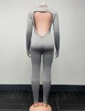 SC Long Sleeve Solid Color Tight Jumpsuit GQNF-Y00252QC