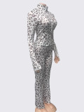 SC Leopard Print Zipper Tops Pants 2 Piece Set GQNF-Y00350SC