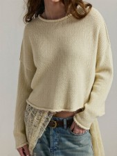 SC Solid Color Knits Pullover Sweater GQNF-Y00274TM