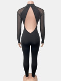 SC Backless Deep V Neck Solid Color Jumpsuit GQNF-Y00354QC