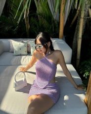 SC Backless Halterneck Knits Top Two Piece Skirts Set GQNF-F00129SM