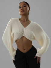 SC Long Sleeve V Neck Knits Sweater GQNF-Y00255CM