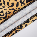 SC Leopard Print Wrap Chest Tops Two Piece Pants Set GDSF-D25ST538