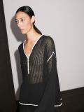 SC Long Sleeve Knits Loose Hollow Out Tops GQNF-Y00243CM