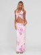 SC Ruched Print Ruffles Tops Two Piece Skirts Set GQNF-Y00111SC