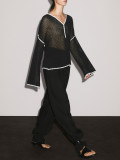 SC Long Sleeve Knits Loose Hollow Out Tops GQNF-Y00243CM