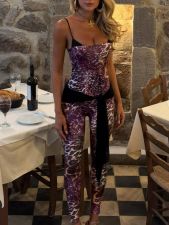 SC Leopard Print SlingTight Faux Two-piece Jumpsuit GQNF-Y00237QC