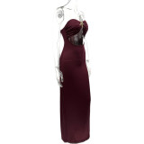 SC Tube Top Backless Solid Color Maxi Dress GQNF-Y00205DC