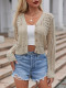 SC Long Sleeve Knits Hollow Out Short Coat GQNF-Y00218TM