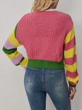 SC Color Block Letter Print Short Coats GQNF-F00038T