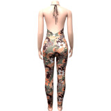 SC Backless Halterneck Print Jumpsuit GQNF-Y00219QC