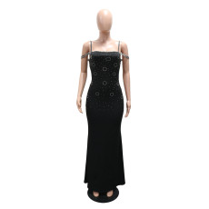 SC Sexy Hot Drill Solid Color Maxi Dress CYA-902100