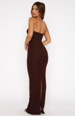 SC Tube Top Backless Solid Color Maxi Dress GQNF-Y00205DC