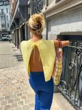 SC Sweater Sleeveless Back Split Tie Up Tops GQNF-Y00163TM