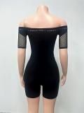 SC Lace Hollow Out One Shoulder Romper GQNF-F00173QD