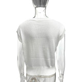 SC Letter Print Short Sleeve Knits Tops GQNF-F00067T