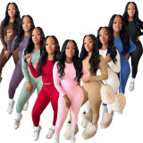 SC Sport Fitness Solid Color Two Piece Pants Set SFY-815