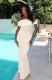 SC Off Shoulder Solid Color Maxi Dress GQNF-Y00055D