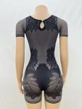 SC Hollow Out Short Sleeve Knits Romper GQNF-F00014Q