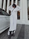 SC Fashion Zipper Hooded Sport Soiid Color Jumpsuit SFY-818