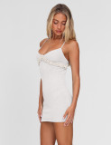 SC Solid Color V Neck Mini Dress GQNF-Y00106DM