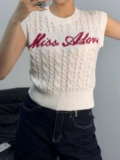 SC Letter Print Short Sleeve Knits Tops GQNF-F00067T