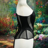 SC Mesh Patchwork Tie Up Wrap Chest Tops GPBY-7411