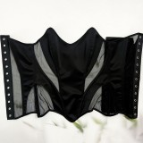SC Mesh Patchwork Tie Up Wrap Chest Tops GPBY-7411