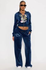 SC Print Hooded Zipper Tops Two Piece Pants Set GBGF-2511273
