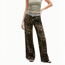 SC Leopard Print Loose Straight Jeans GXJF-豹纹