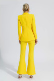 SC Solid Color Long Sleeve Blazer Two Piece Pants Suit GXRF-158