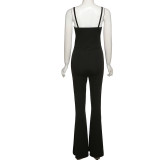 SC Backless Sling Mesh Patchwork Jumpsuit GAXB-Q150JP