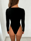 SC Long Sleeve Solid Color Bodysuit GAXB-W498BS
