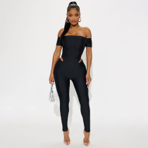 SC One Shoulder Solid Color Jumpsuit MXBF-J25JP432