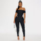 SC One Shoulder Solid Color Jumpsuit MXBF-J25JP432