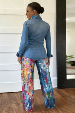 SC Long Sleeve Lapel Denim Shirts GYLN-1224