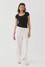 SC Solid Color U Neck Knits T Shirt GWLS-202402