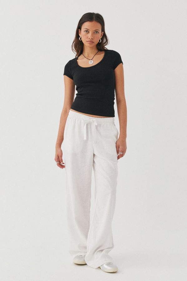 SC Solid Color U Neck Knits T Shirt GWLS-202402