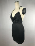 SC Sexy Solid Color Sling Backless Mini Dress GWLS-LX0001