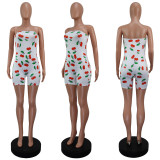 SC Sexy Print Slim Tube Top Romper GWLS-LD201060
